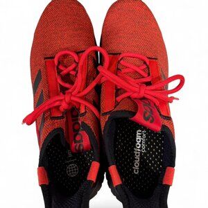 Men's Adidas Cloudfoam Comfort Red & Black Trainers Gym Sneakers